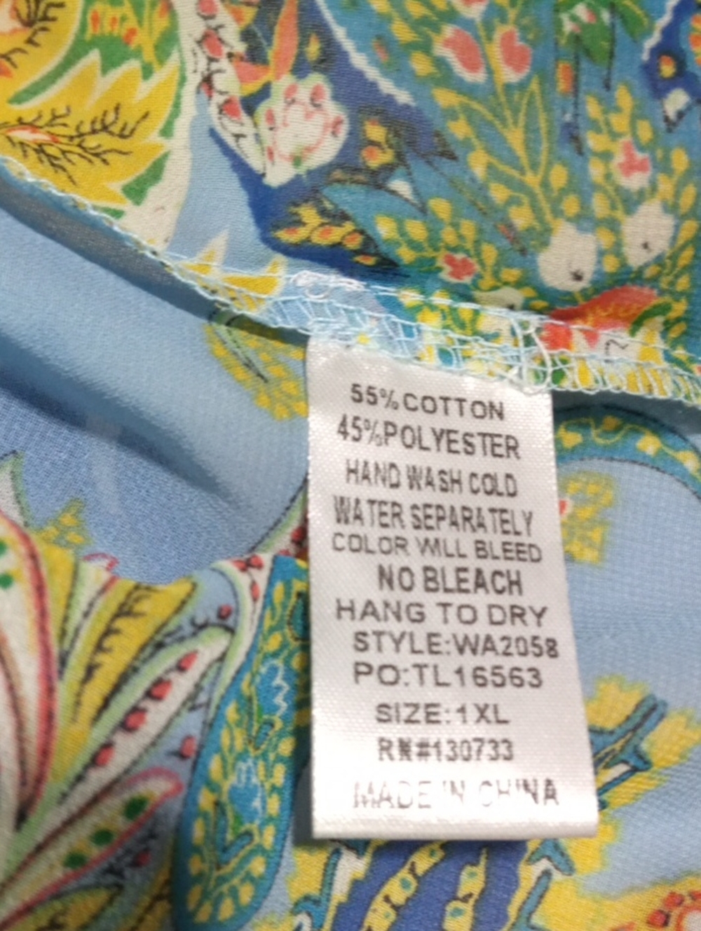 Umgee Floral Paisley Handkerchief Sleeve Tassel Hem Kimono Layer Piece Sz 1XL - Picture 9 of 9